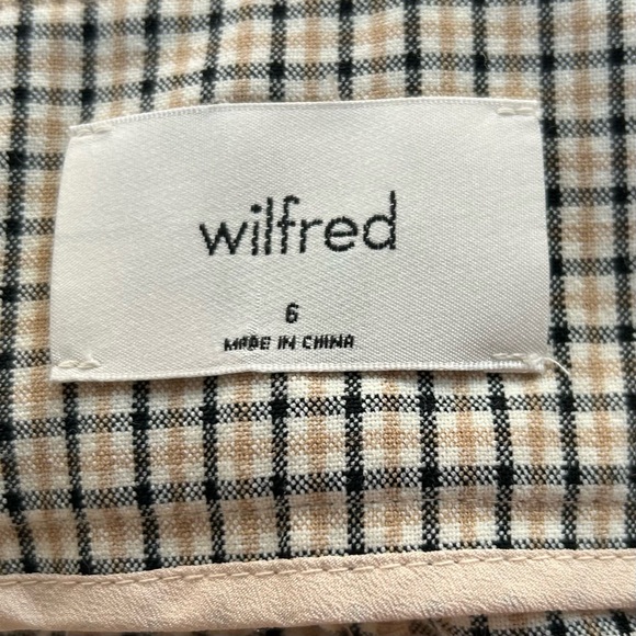 Aritzia Wilfred Plaid Checkered Paperbag High Rise Shorts - Office Summer Size 6 - Picture 4 of 10